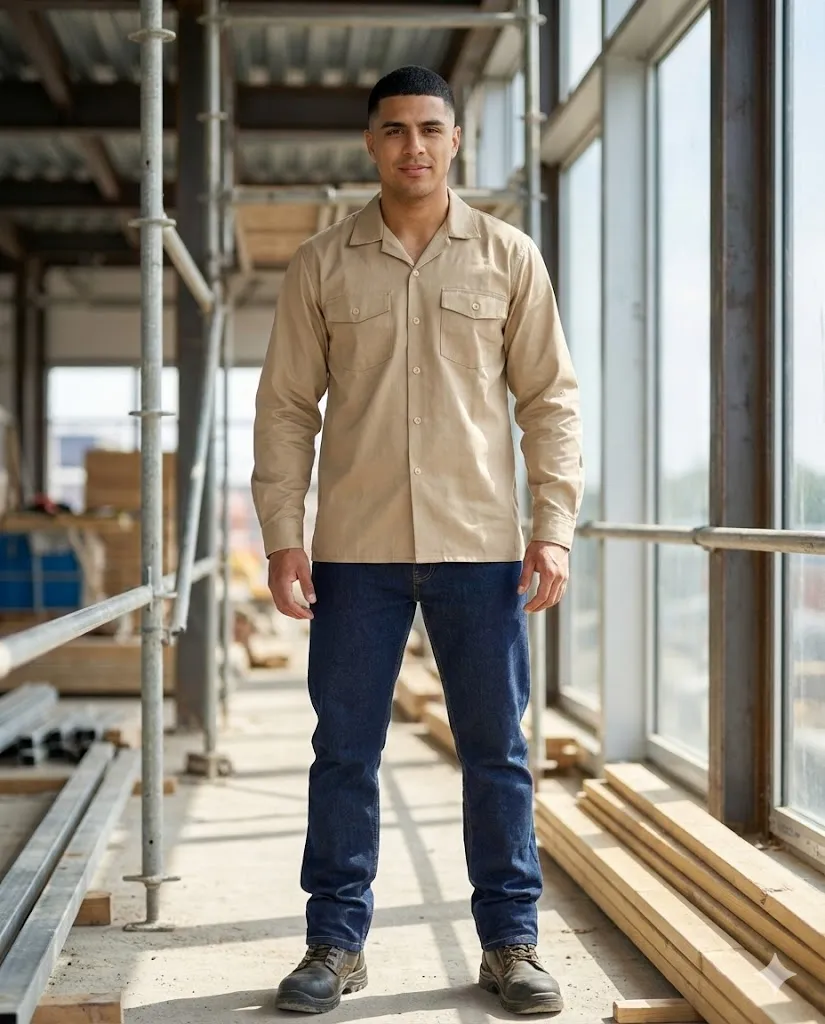 Camisa Dril Manga Larga