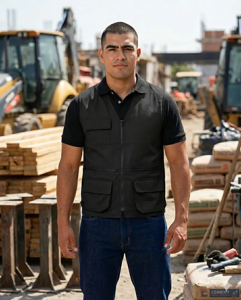 Chaleco Dril Unisex  (Negro)