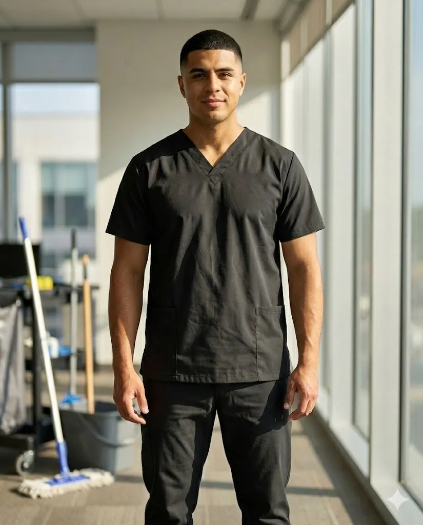 Delantal / Camibuso Antifluido Unisex (Negro)